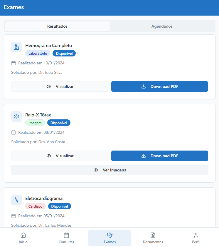 Resultados de Exames